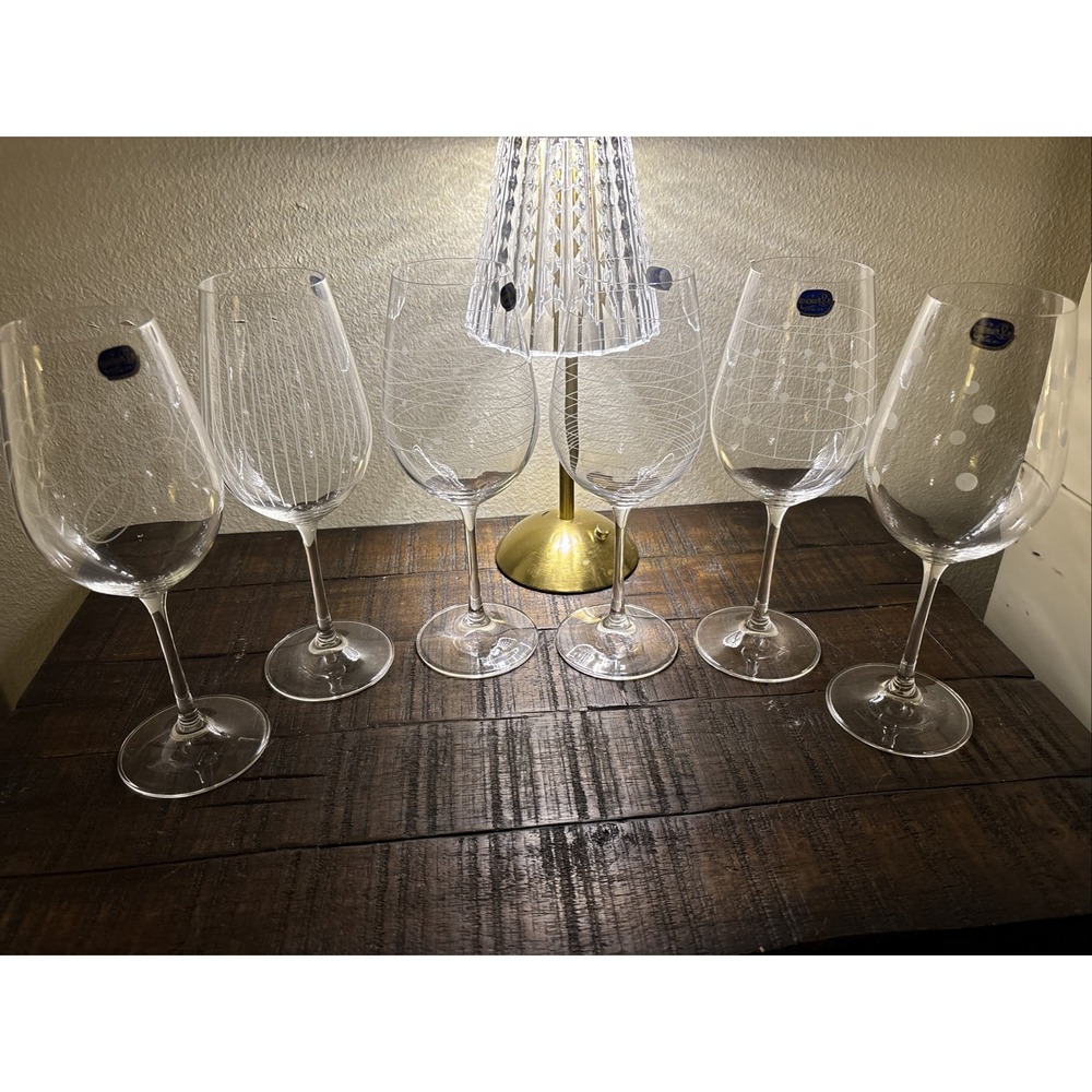 Bohemia Quality Elements Crystal Wine Glass 450mL Capacity - Set of 6 - New